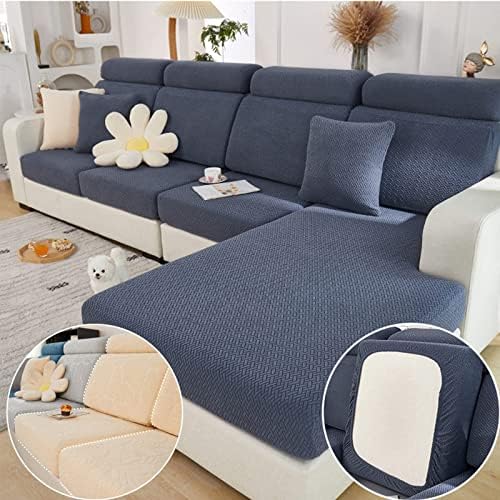 Magic Sofa Covers Couch Covers 2024 New Wear-Resistant Universal Sofa Covers Washable Stretch Couch Cushion Covers Slipcovers for Sectional Sofa (Texture Sea Blue,Pillowcase)