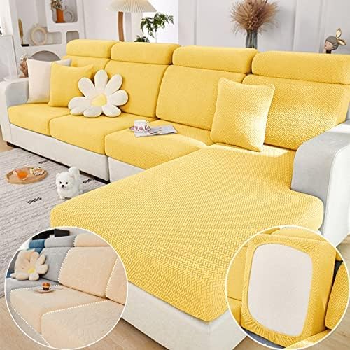 Magic Sofa Covers Couch Covers 2024 New Wear-Resistant Universal Sofa Covers Washable Stretch Couch Cushion Covers Slipcovers for Sectional Sofa (Texture Sea Blue,Pillowcase)