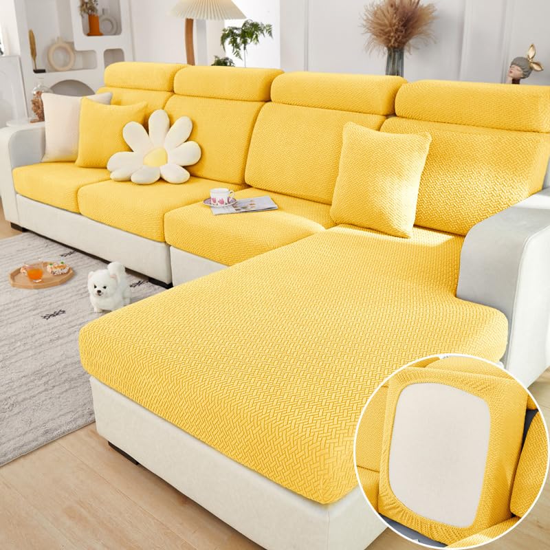 Magic Sofa Covers Couch Covers 2024 New Wear-Resistant Universal Sofa Covers Washable Stretch Couch Cushion Covers Slipcovers for Sectional Sofa (Texture Sea Blue,Pillowcase)