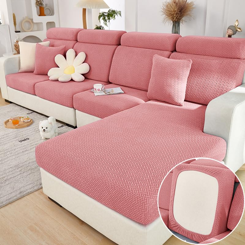 Magic Sofa Covers Couch Covers 2024 New Wear-Resistant Universal Sofa Covers Washable Stretch Couch Cushion Covers Slipcovers for Sectional Sofa (Texture Sea Blue,Pillowcase)
