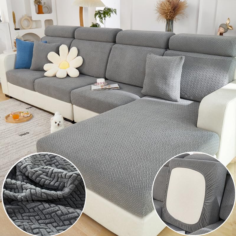 Magic Sofa Covers Couch Covers 2024 New Wear-Resistant Universal Sofa Covers Washable Stretch Couch Cushion Covers Slipcovers for Sectional Sofa (Texture Sea Blue,Pillowcase)